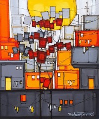 Salman Farooqi, 16 x 20 Inch, Acrylic on Canvas, Cityscape Painting, AC-SF-465